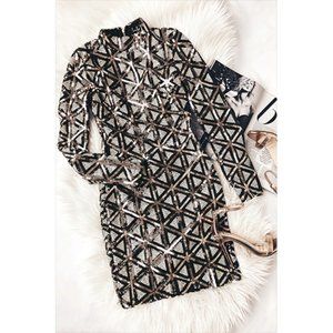 Lulu's Waking Up in Vegas Rose Sequin Mini Dress